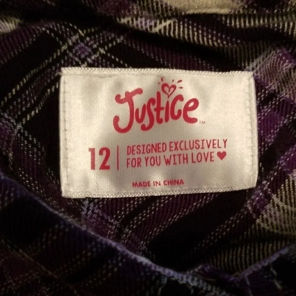 Justice Girl's Purple & Black‎ Top - Picture 4 of 6